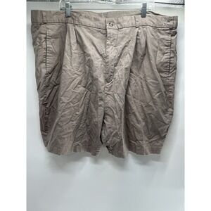 Wells & Morris Mens Tan Linen & Cotton Blend Shorts‎ Size 46